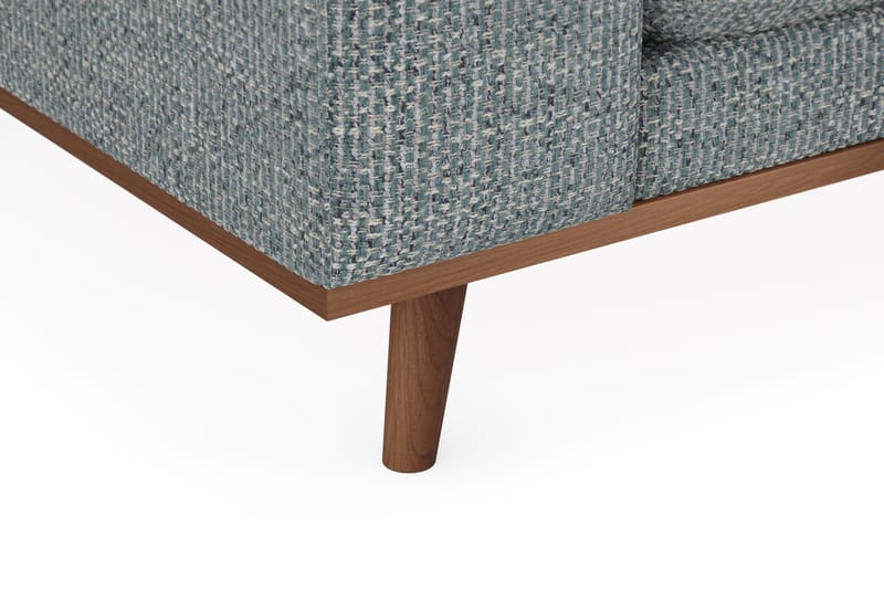 Copenhagen Premium 4-personers Højrevendt L-formet Dyb Divansofa i Chenille - Grå/blå - Møbler - Sofaer - Sofa med sjeselong