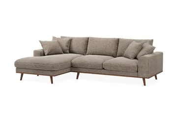Copenhagen Premium 4-personers Venstrevendt L-formet Dyb Divansofa i Chenille - Brun - Møbler - Sofaer - Sofa med sjeselong