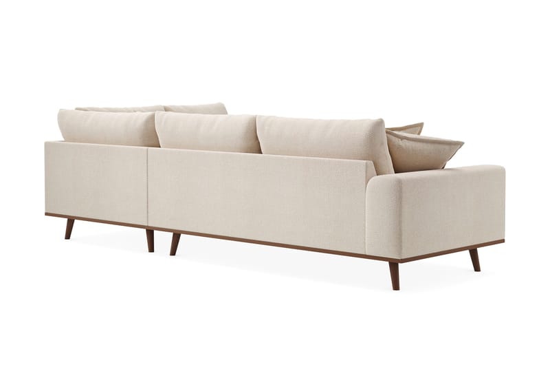 Copenhagen Premium 4-personers Højrevendt L-formet Dyb Chaiselongsofa i Chenille - Lys beige - Møbler - Sofaer - Sofa med sjeselong