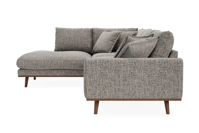 Copenhagen Premium 4-personers Venstrevendt L-formet Dyb Chaiselongsofa i Chenille - Grå - Møbler - Sofaer - Sofa med sjeselong
