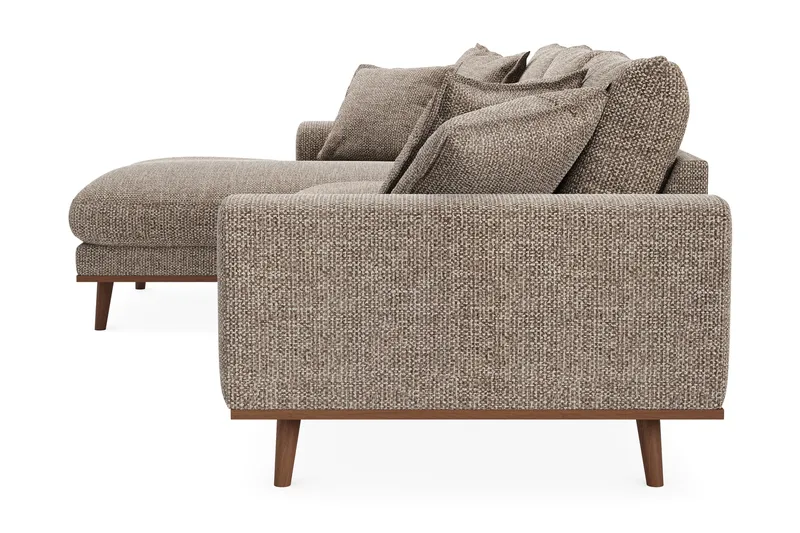 Copenhagen Premium 4-personers Venstrevendt L-formet Dyb Divansofa i Chenille - Brun - Møbler - Sofaer - Sofa med sjeselong