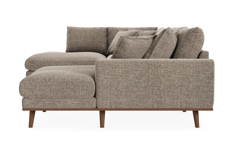 Copenhagen Premium 5-personers Venstrevendt U-formet Dyb Sofa med Divan og Chaiselong i Chenille - Brun - Møbler - Sofaer - U-sofa