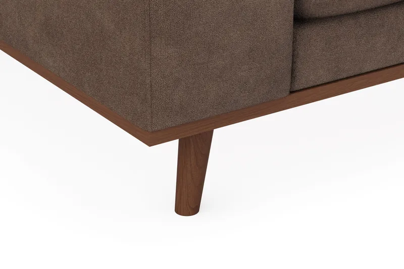 Copenhagen Premium 5-personers Højrevendt U-formet Dyb Sofa med Divan og Chaiselong i Stoff - Mørkebrun - Møbler - Sofaer - U-sofa