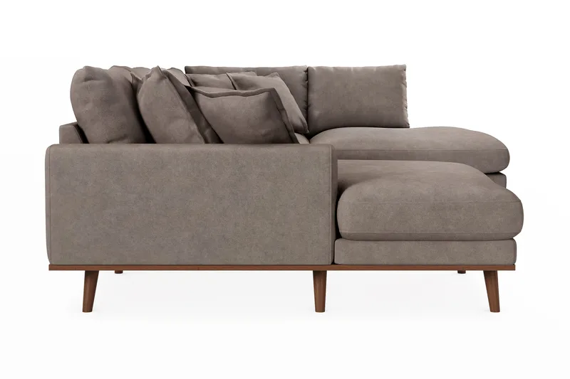 Copenhagen Premium 5-personers Højrevendt U-formet Dyb Sofa med Divan og Chaiselong i Stoff - Brun - Møbler - Sofaer - U-sofa