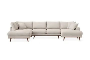 Copenhagen Premium 5-personers Venstrevendt U-formet Dyb Sofa med Divan og Chaiselong i Stoff