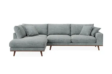 Copenhagen Premium 4-personers Venstrevendt L-formet Dyb Chaiselongsofa i Chenille