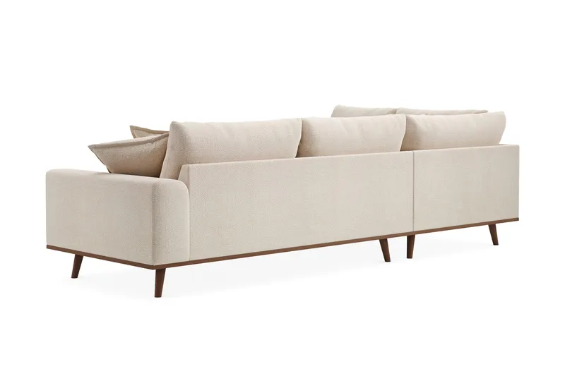 Copenhagen Premium 4-personers Venstrevendt L-formet Dyb Chaiselongsofa i Chenille - Lys beige - Møbler - Sofaer - Sofa med sjeselong