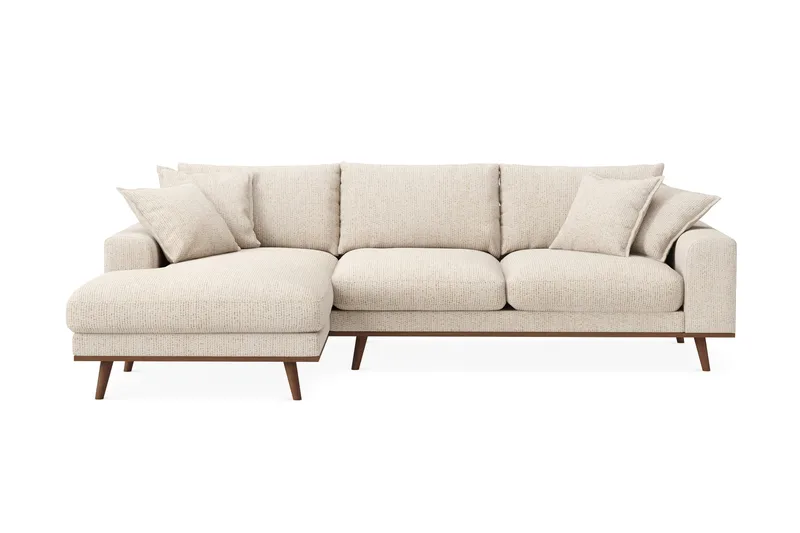 Copenhagen Premium 4-personers Venstrevendt L-formet Dyb Divansofa i Chenille - Beige - Møbler - Sofaer - Sofa med sjeselong