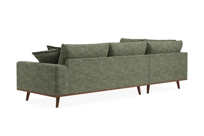 Copenhagen Premium 4-personers Venstrevendt L-formet Dyb Chaiselongsofa i Chenille - Grøn - Møbler - Sofaer - Sofa med sjeselong