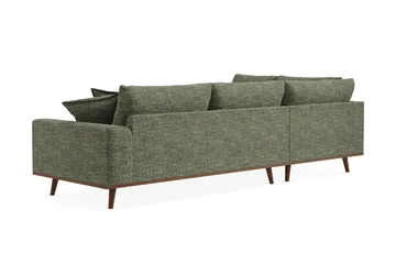 Copenhagen Premium 4-personers Venstrevendt L-formet Dyb Chaiselongsofa i Chenille - Grøn - Møbler - Sofaer - Sofa med sjeselong