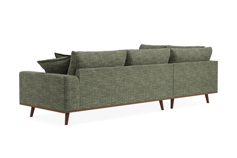 Copenhagen Premium 4-personers Venstrevendt L-formet Dyb Chaiselongsofa i Chenille - Grøn - Møbler - Sofaer - Sofa med sjeselong