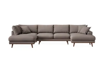 Copenhagen Premium 5-personers Venstrevendt U-formet Dyb Sofa med Divan og Chaiselong i Stoff