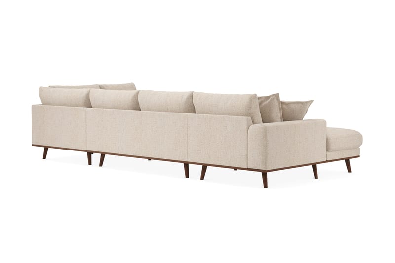 Copenhagen Premium 5-personers Højrevendt U-formet Dyb Sofa med Divan og Chaiselong i Chenille - Beige - Møbler - Sofaer - U-sofa