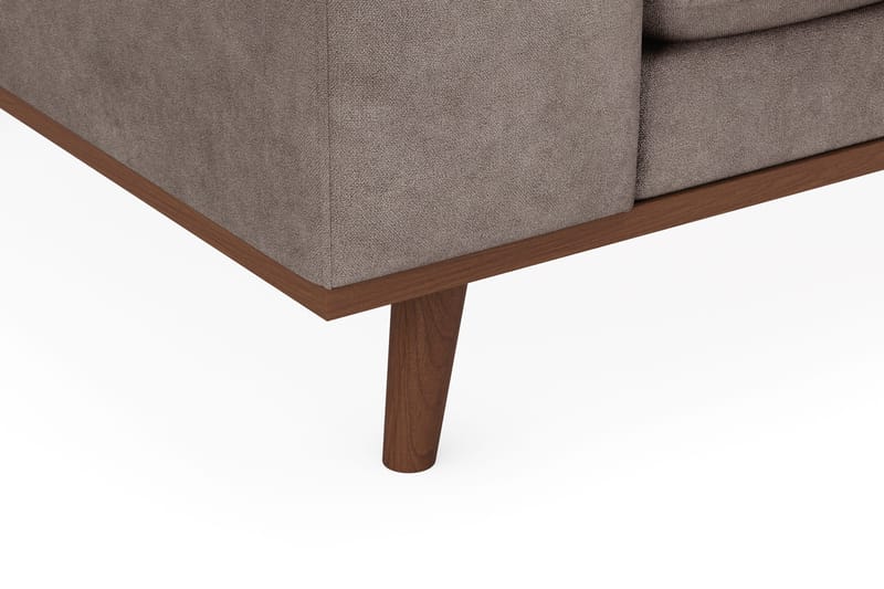 Copenhagen Premium 5-personers Højrevendt U-formet Dyb Sofa med Divan og Chaiselong i Stoff - Brun - Møbler - Sofaer - U-sofa