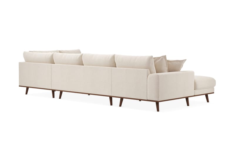 Copenhagen Premium 5-personers Højrevendt U-formet Dyb Sofa med Divan og Chaiselong i Chenille - Lys beige - Møbler - Sofaer - U-sofa