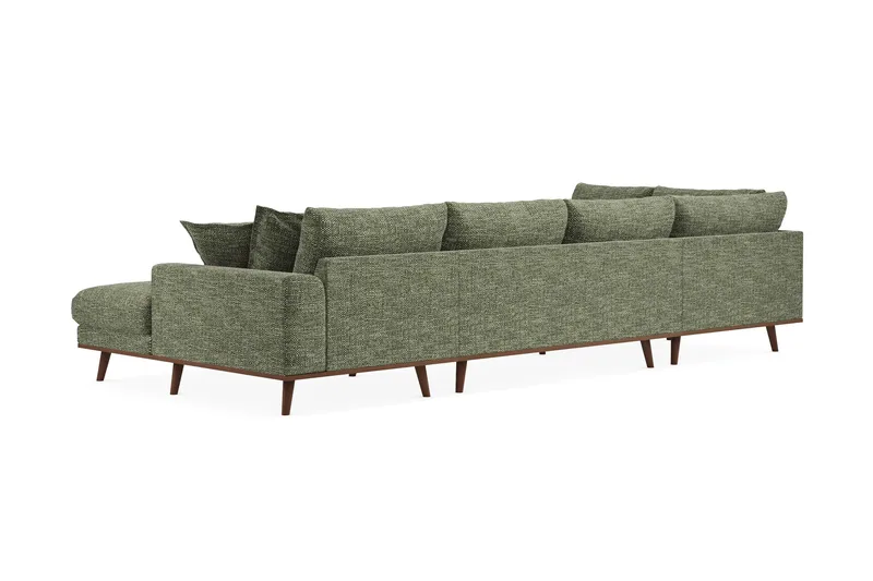 Copenhagen Premium 5-personers Venstrevendt U-formet Dyb Sofa med Divan og Chaiselong i Chenille - Grøn - Møbler - Sofaer - U-sofa
