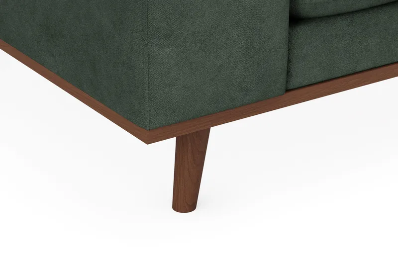 Copenhagen Premium 5-personers Højrevendt U-formet Dyb Sofa med Divan og Chaiselong i Stoff - Grön - Møbler - Sofaer - U-sofa