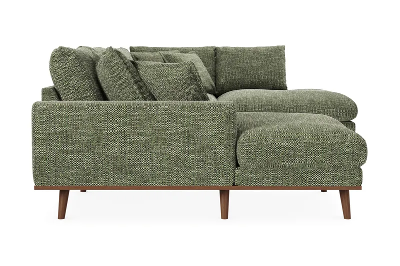 Copenhagen Premium 5-personers Højrevendt U-formet Dyb Sofa med Divan og Chaiselong i Chenille - Grøn - Møbler - Sofaer - U-sofa
