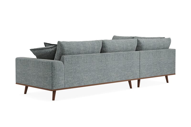 Copenhagen Premium 4-personers Venstrevendt L-formet Dyb Chaiselongsofa i Chenille - Grå/blå - Møbler - Sofaer - Sofa med sjeselong