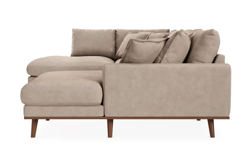 Copenhagen Premium 5-personers Venstrevendt U-formet Dyb Sofa med Divan og Chaiselong i Stoff - Lyse brun - Møbler - Sofaer - U-sofa