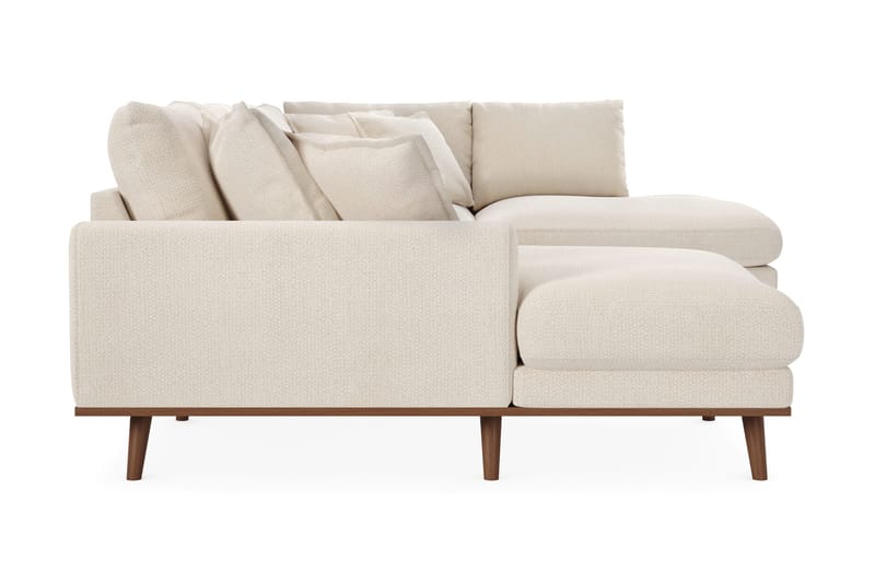 Copenhagen Premium 5-personers Højrevendt U-formet Dyb Sofa med Divan og Chaiselong i Chenille - Lys beige - Møbler - Sofaer - U-sofa