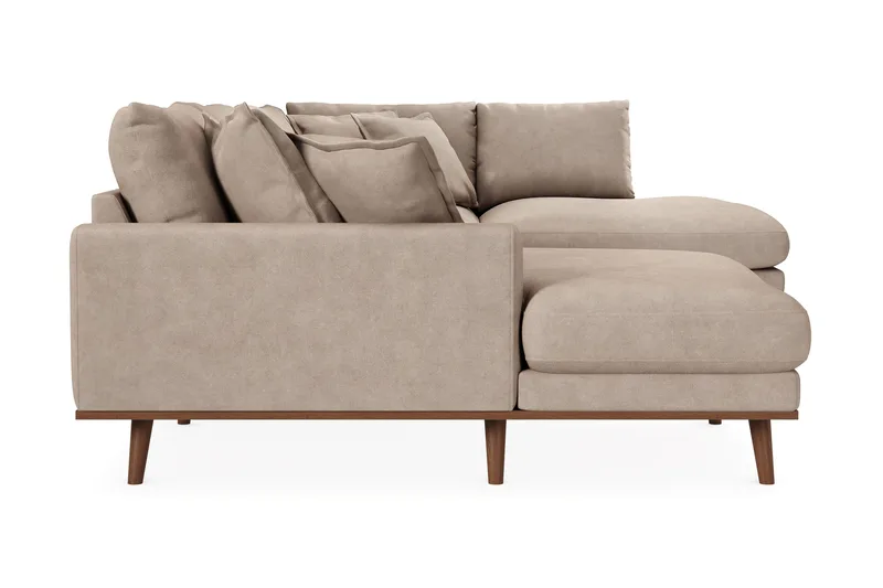 Copenhagen Premium 5-personers Højrevendt U-formet Dyb Sofa med Divan og Chaiselong i Stoff - Lyse brun - Møbler - Sofaer - U-sofa