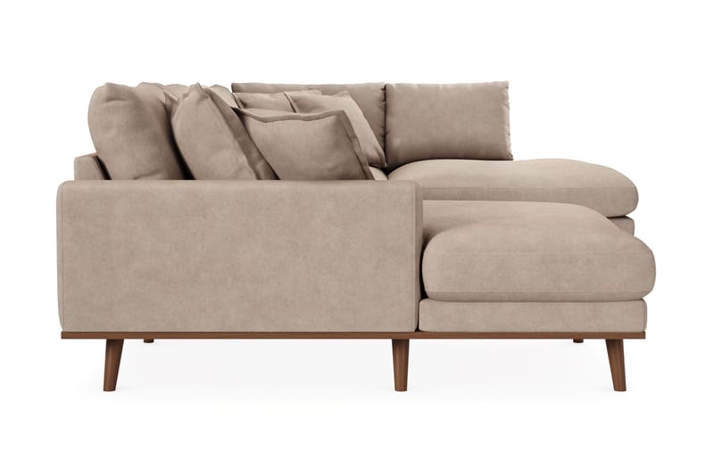 Copenhagen Premium 5-personers Højrevendt U-formet Dyb Sofa med Divan og Chaiselong i Stoff - Lyse brun - Møbler - Sofaer - U-sofa