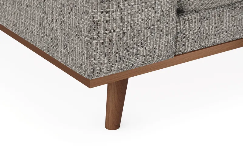 Copenhagen Premium 4-personers Højrevendt L-formet Dyb Chaiselongsofa i Chenille - Grå - Møbler - Sofaer - Sofa med sjeselong