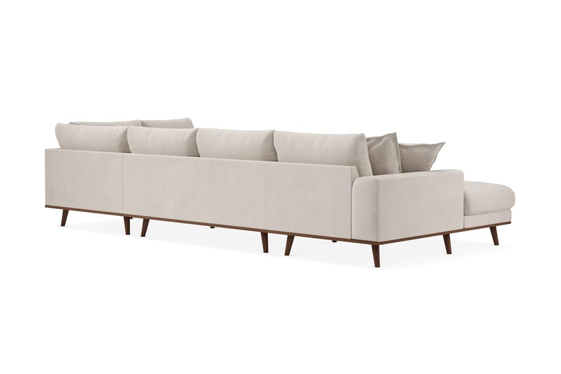 Copenhagen Premium 5-personers Højrevendt U-formet Dyb Sofa med Divan og Chaiselong i Stoff - Beige - Møbler - Sofaer - U-sofa