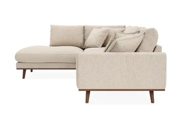 Copenhagen Premium 4-personers Venstrevendt L-formet Dyb Chaiselongsofa i Chenille - Beige - Møbler - Sofaer - Sofa med sjeselong