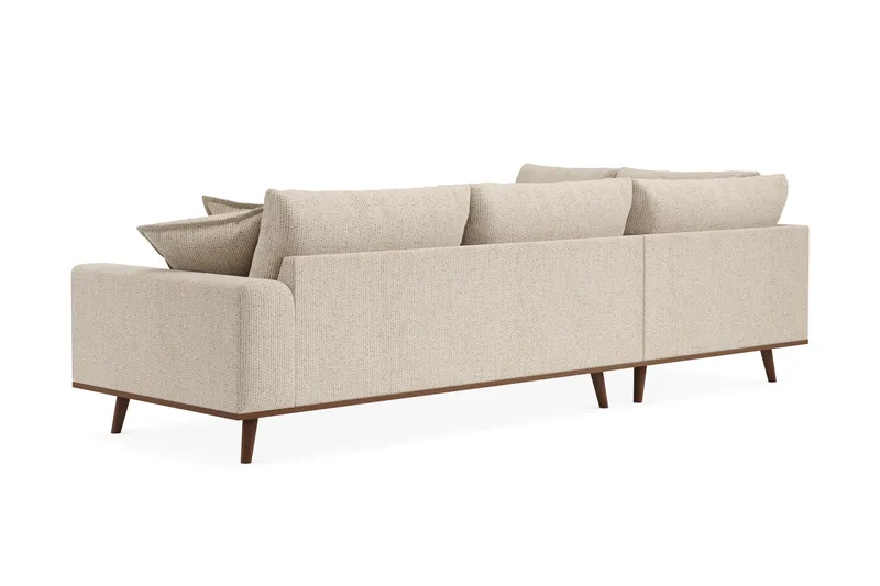 Copenhagen Premium 4-personers Venstrevendt L-formet Dyb Chaiselongsofa i Chenille - Beige - Møbler - Sofaer - Sofa med sjeselong