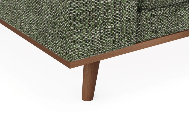 Copenhagen Premium 4-personers Højrevendt L-formet Dyb Chaiselongsofa i Chenille - Grøn - Møbler - Sofaer - Sofa med sjeselong