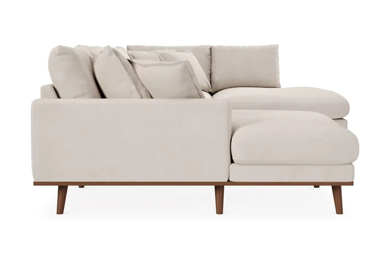 Copenhagen Premium 5-personers Højrevendt U-formet Dyb Sofa med Divan og Chaiselong i Stoff - Beige - Møbler - Sofaer - U-sofa