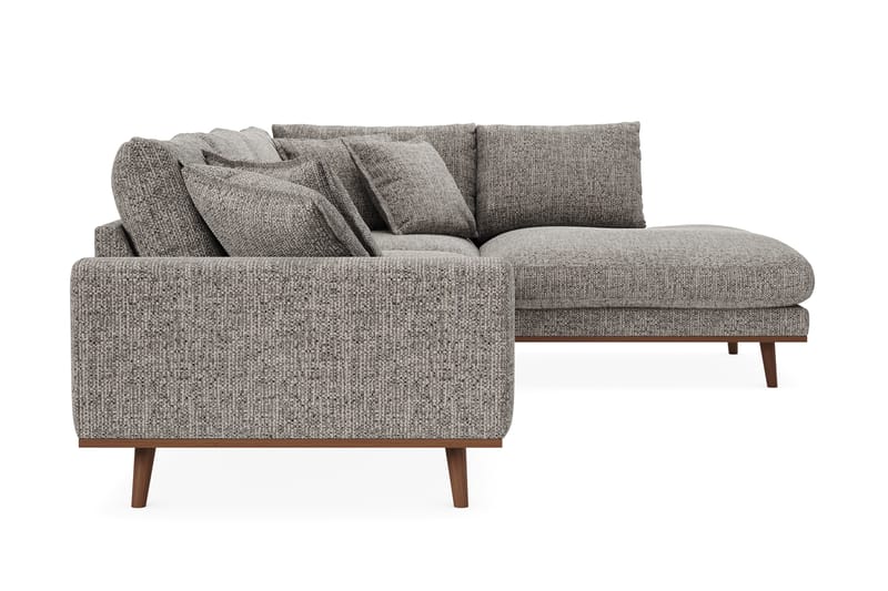 Copenhagen Premium 4-personers Højrevendt L-formet Dyb Chaiselongsofa i Chenille - Grå - Møbler - Sofaer - Sofa med sjeselong