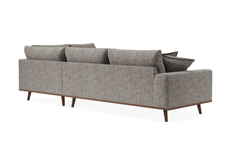 Copenhagen Premium 4-personers Højrevendt L-formet Dyb Chaiselongsofa i Chenille - Grå - Møbler - Sofaer - Sofa med sjeselong