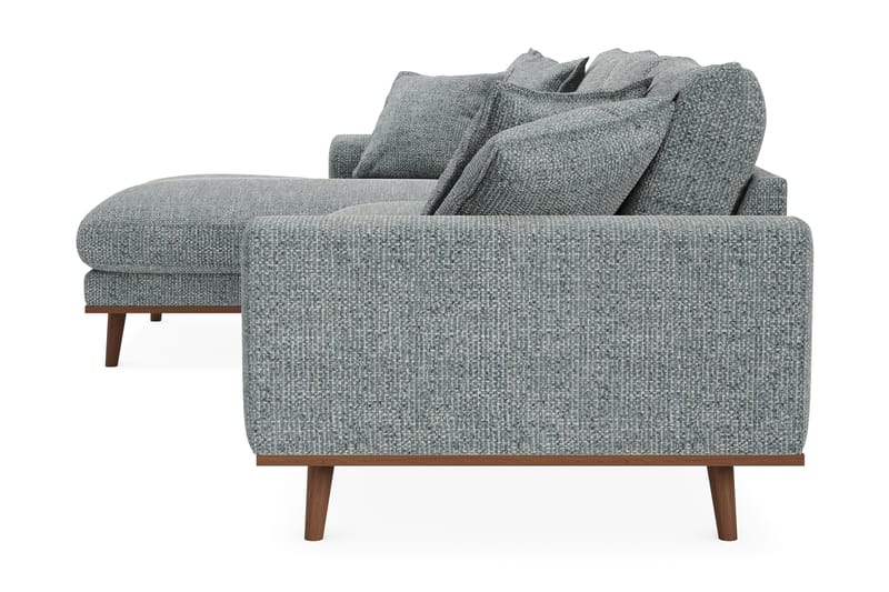 Copenhagen Premium 4-personers Venstrevendt L-formet Dyb Divansofa i Chenille - Grå/blå - Møbler - Sofaer - Sofa med sjeselong