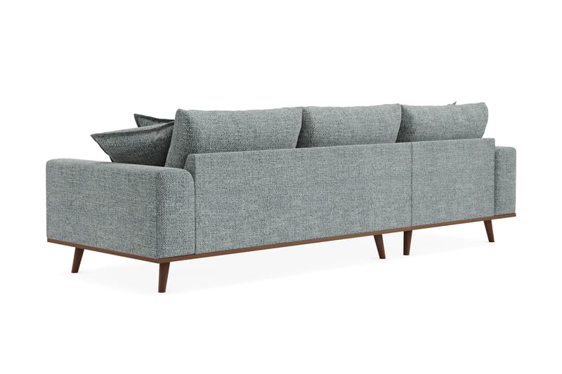 Copenhagen Premium 4-personers Venstrevendt L-formet Dyb Divansofa i Chenille - Grå/blå - Møbler - Sofaer - Sofa med sjeselong