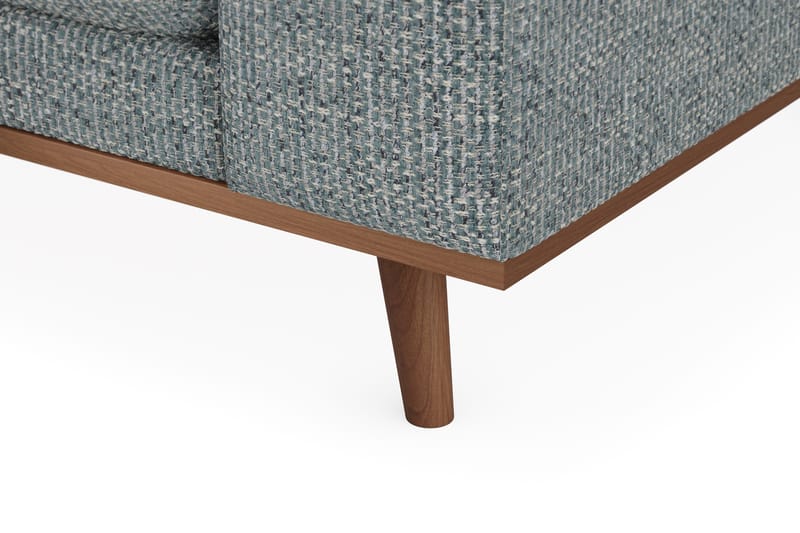 Copenhagen Premium 4-personers Venstrevendt L-formet Dyb Chaiselongsofa i Chenille - Grå/blå - Møbler - Sofaer - Sofa med sjeselong