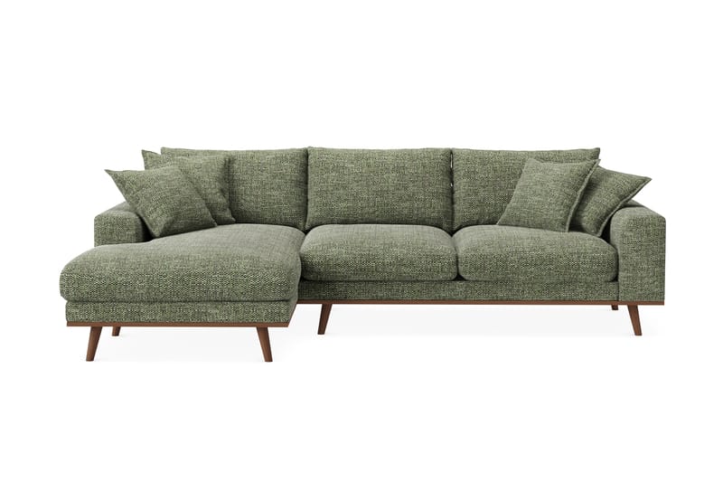 Copenhagen Premium 4-personers Venstrevendt L-formet Dyb Divansofa i Chenille - Grøn - Møbler - Sofaer - Sofa med sjeselong