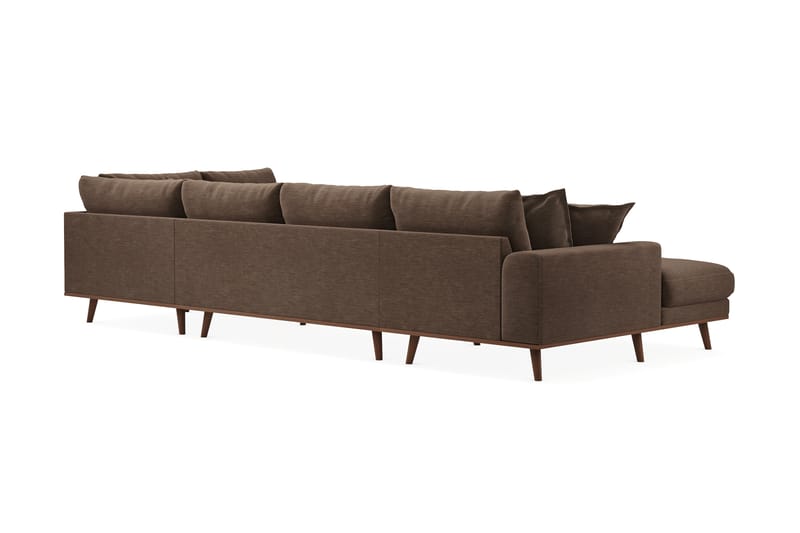 Copenhagen Premium 5-personers Venstrevendt U-formet Dyb Sofa med Divan og Chaiselong i Stof - Brun - Møbler - Sofaer - U-sofa