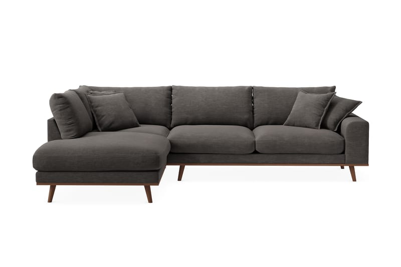 Copenhagen Premium 4-personers Venstrevendt L-formet Dyb Chaiselongsofa i Stof - Mørkegrå - Møbler - Sofaer - Sofa med sjeselong
