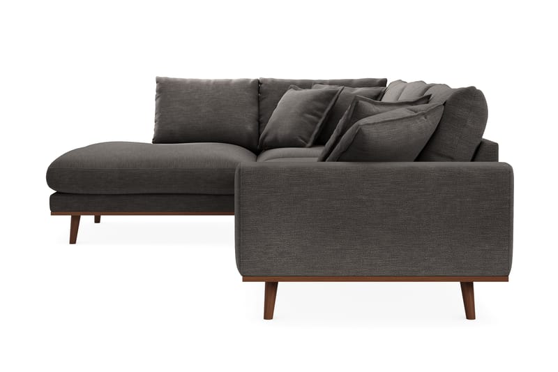 Copenhagen Premium 4-personers Venstrevendt L-formet Dyb Chaiselongsofa i Stof - Mørkegrå - Møbler - Sofaer - Sofa med sjeselong