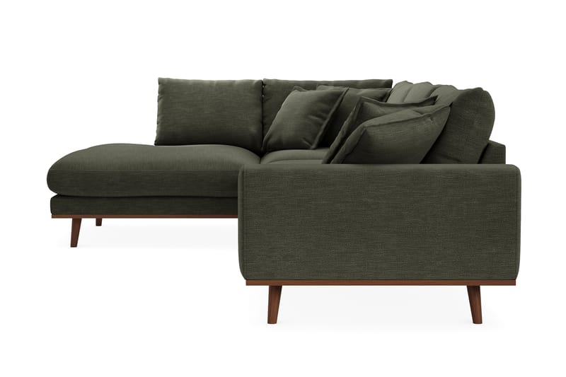Copenhagen Premium 4-personers Venstrevendt L-formet Dyb Chaiselongsofa i Stof - Grøn - Møbler - Sofaer - Sofa med sjeselong
