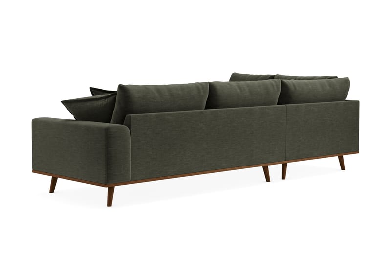 Copenhagen Premium 4-personers Venstrevendt L-formet Dyb Chaiselongsofa i Stof - Grøn - Møbler - Sofaer - Sofa med sjeselong