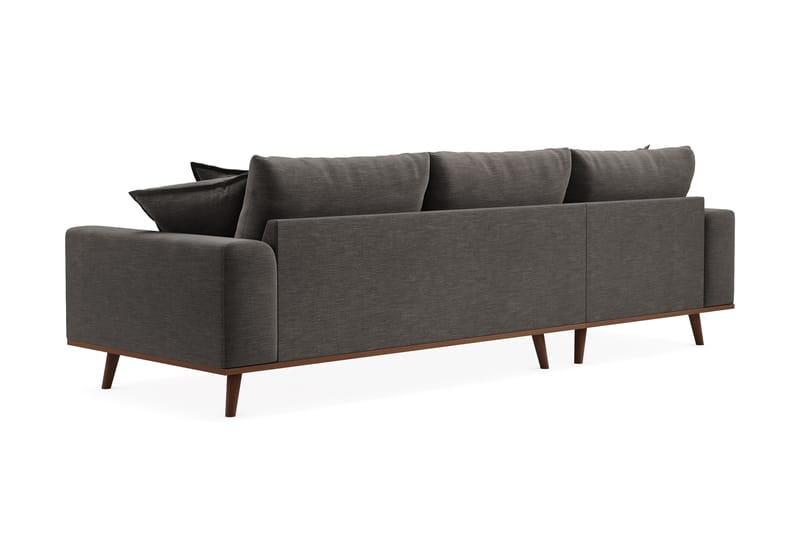 Copenhagen Premium 4-personers Venstrevendt L-formet Dyb Divansofa i Stof - Mørkegrå - Møbler - Sofaer - Sofa med sjeselong