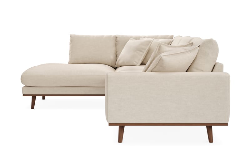 Copenhagen Premium 4-personers Venstrevendt L-formet Dyb Chaiselongsofa i Stof - Beige - Møbler - Sofaer - Sofa med sjeselong
