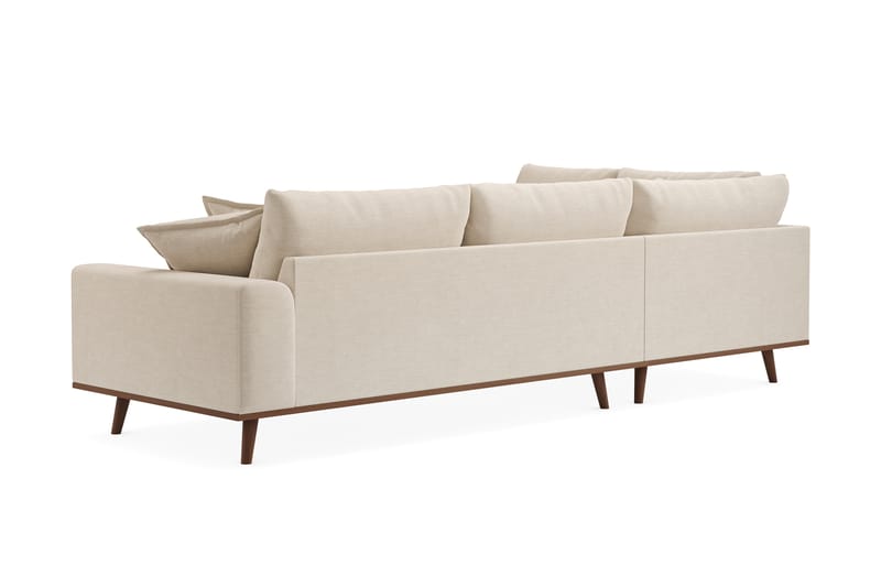 Copenhagen Premium 4-personers Venstrevendt L-formet Dyb Chaiselongsofa i Stof - Beige - Møbler - Sofaer - Sofa med sjeselong
