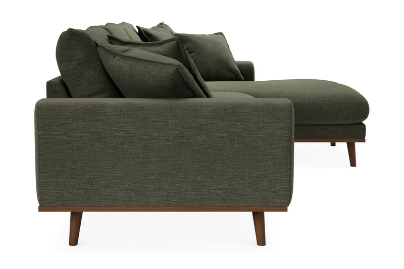 Copenhagen Premium 4-personers Højrevendt L-formet Dyb Divansofa i Stof - Grøn - Møbler - Sofaer - Sofa med sjeselong