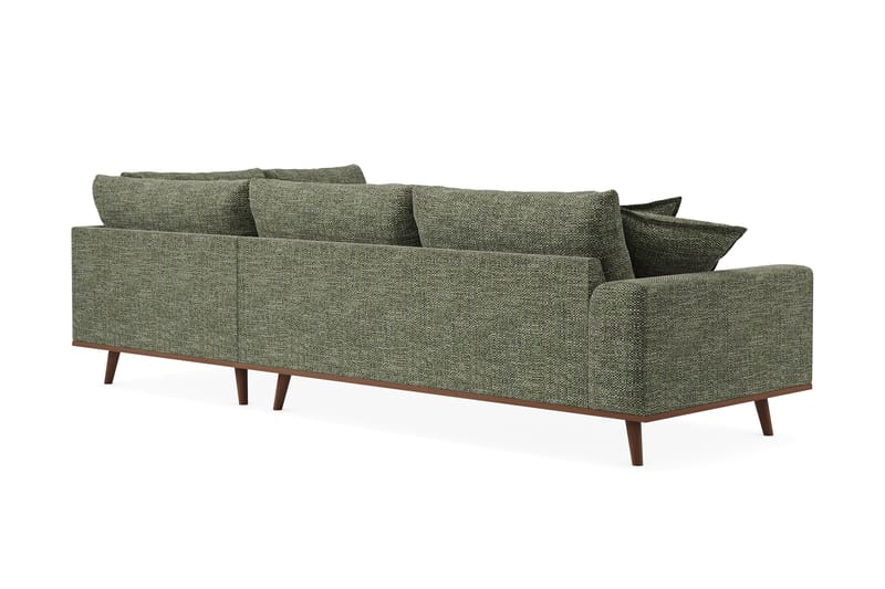 Copenhagen Premium 4-personers Højrevendt L-formet Dyb Chaiselongsofa i Chenille - Grøn - Møbler - Sofaer - Sofa med sjeselong