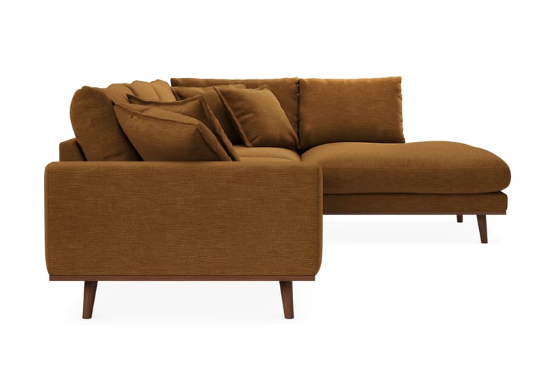 Copenhagen Premium 4-personers Højrevendt L-formet Dyb Chaiselongsofa i Stof - Sennepsgul - Møbler - Sofaer - Sofa med sjeselong